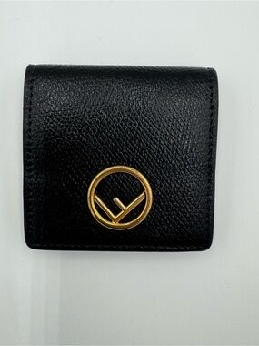 Fendi Black Leather Coin Wallet